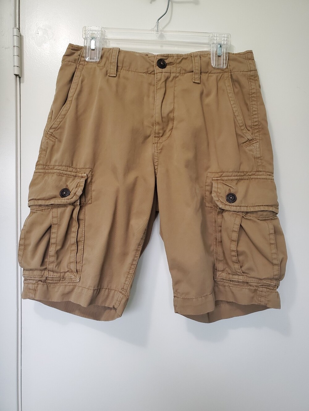 American Eagle Outfitters Mens Baggy Utility Gritty Dark Tan Cargo Shorts Sz 30